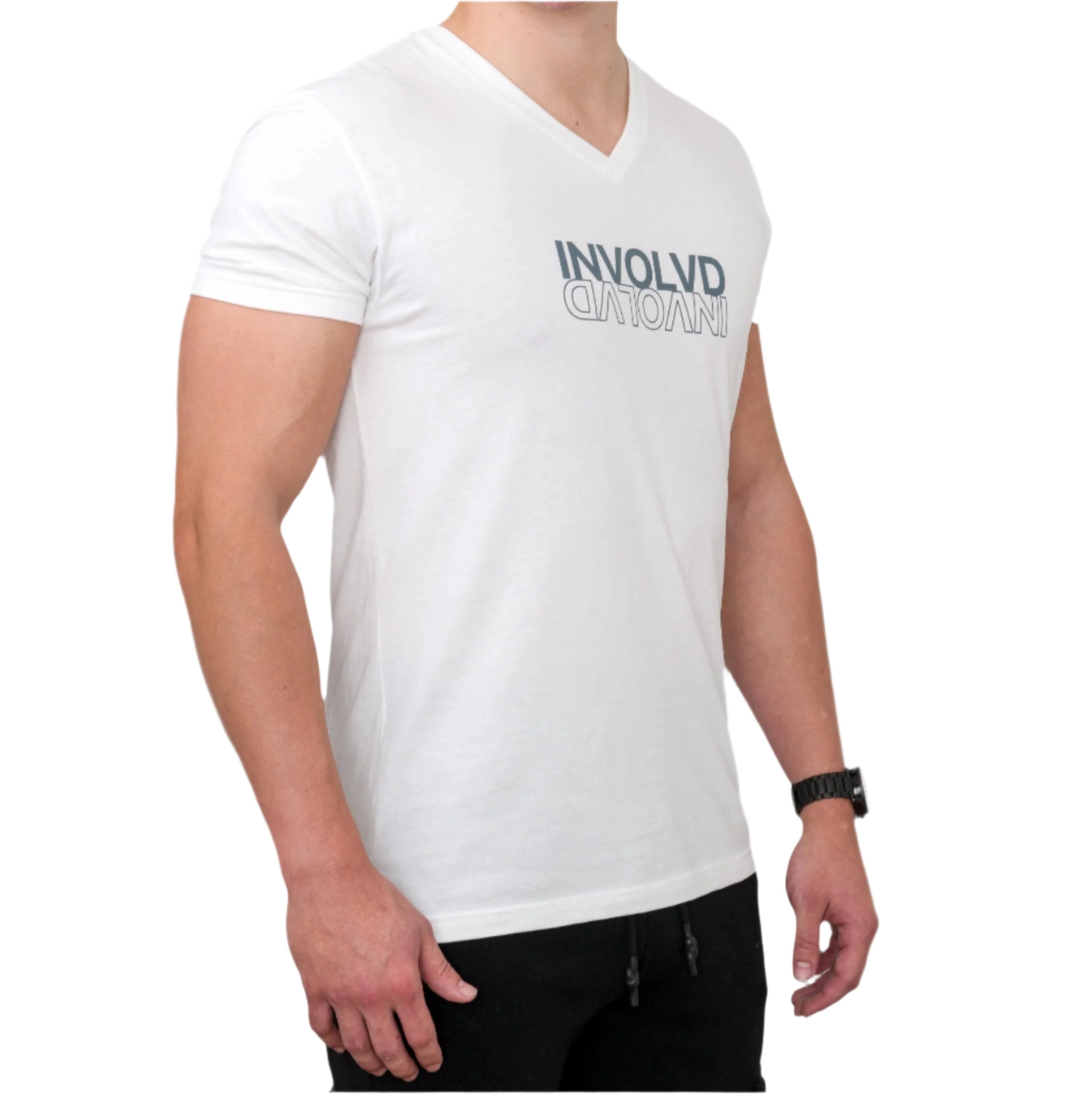Involvd_Classic_Logo_VNeck_White_Tshirt