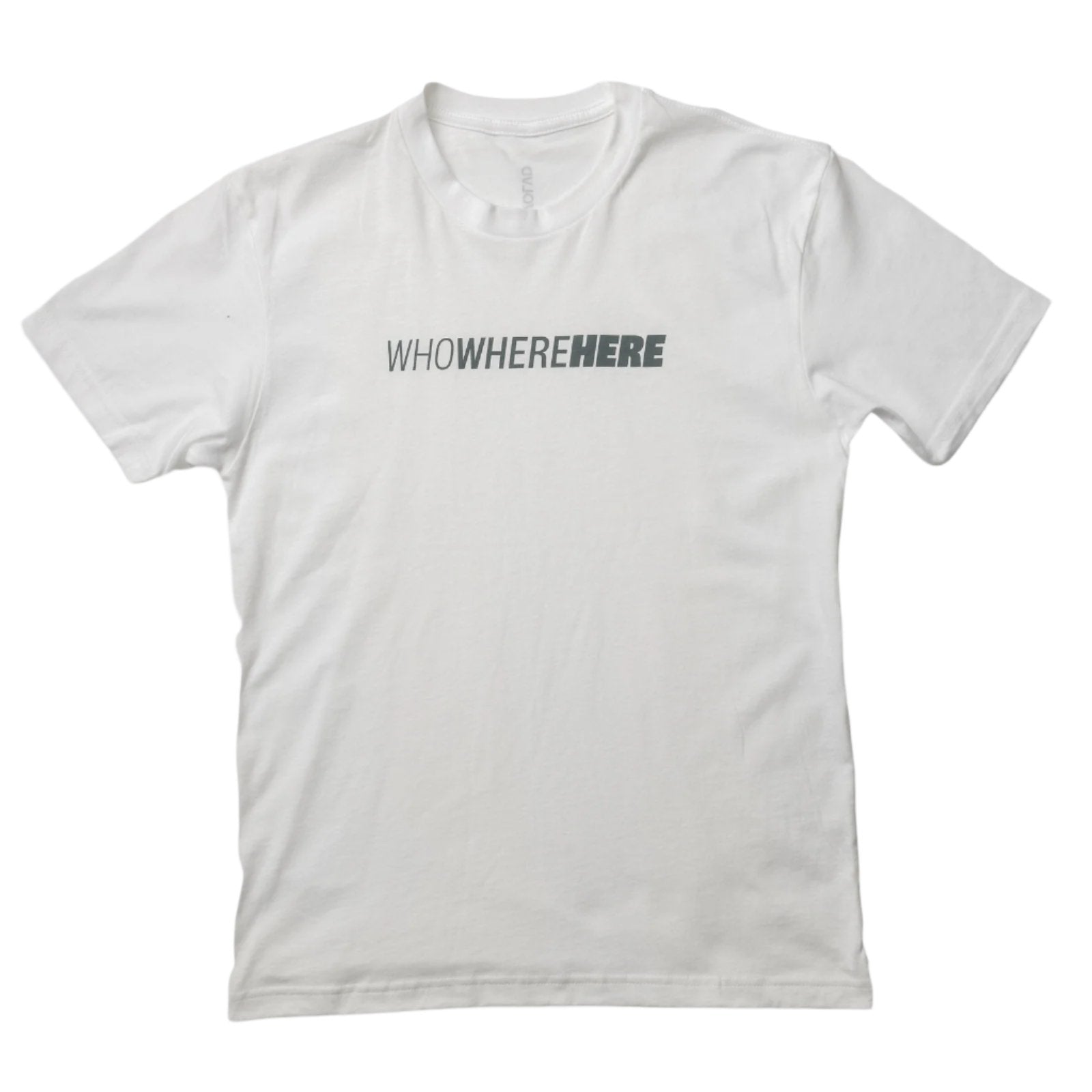 NVOLVD_Who_Where_Here_Human_Trafficking_Awareness_Unisex_White_Tshirt_Involvd_Social_Advocacy_Clothing Brand
