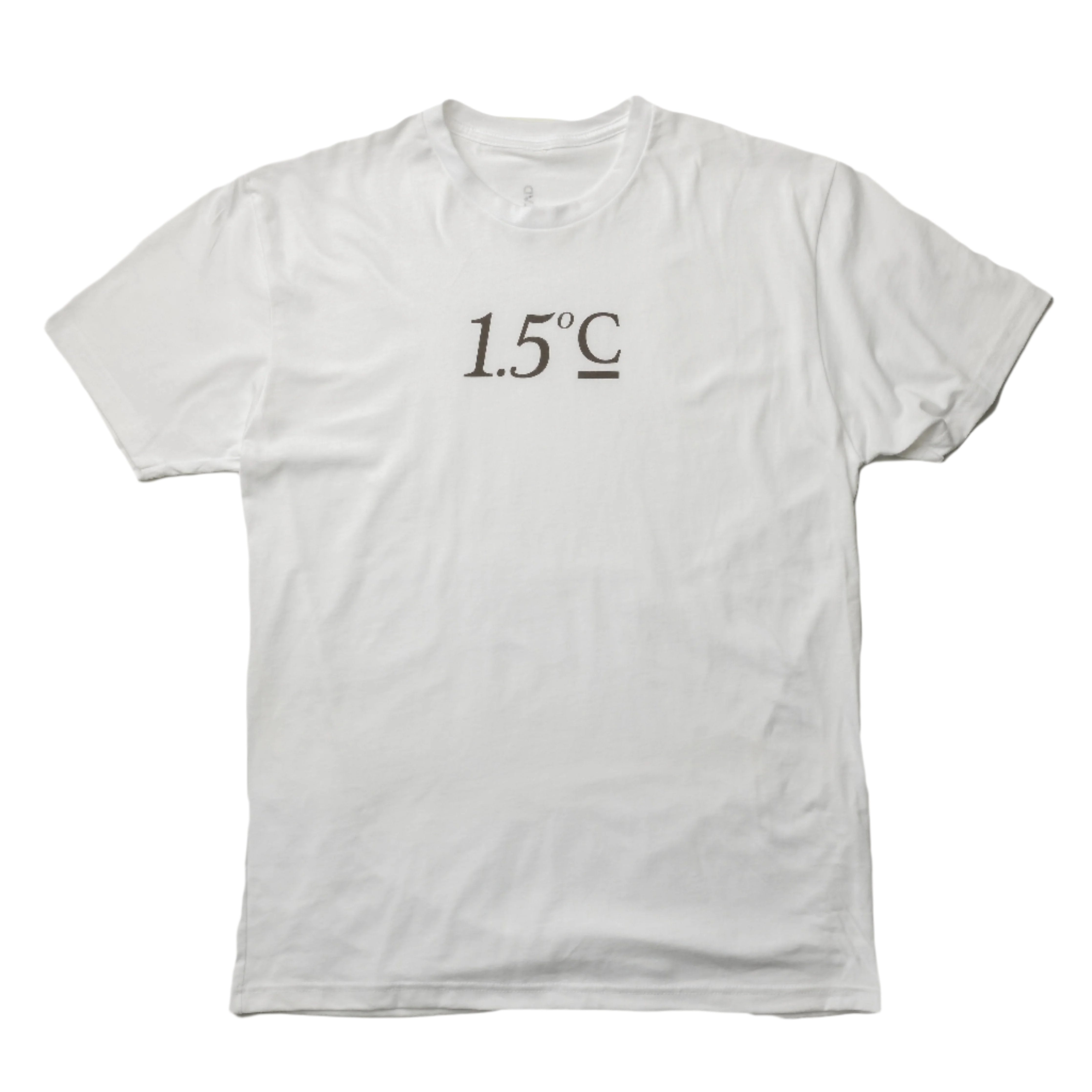 Involvd 1.5C Climate Awareness Unisex Crew Neck T-Shirt in white