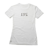 1.5C Climate Awareness Womens Crew Neck White Tshirt in white