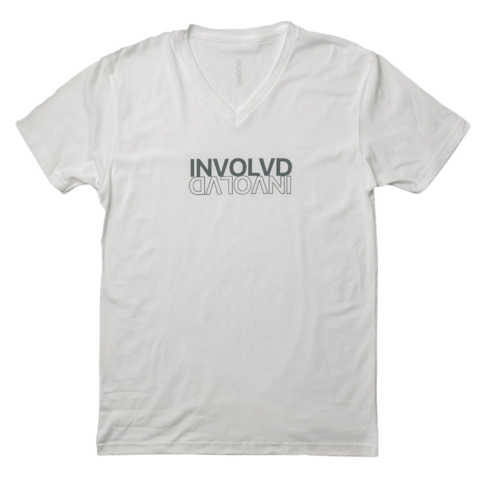 Involvd Classic Logo VNeck White Tshirt in white