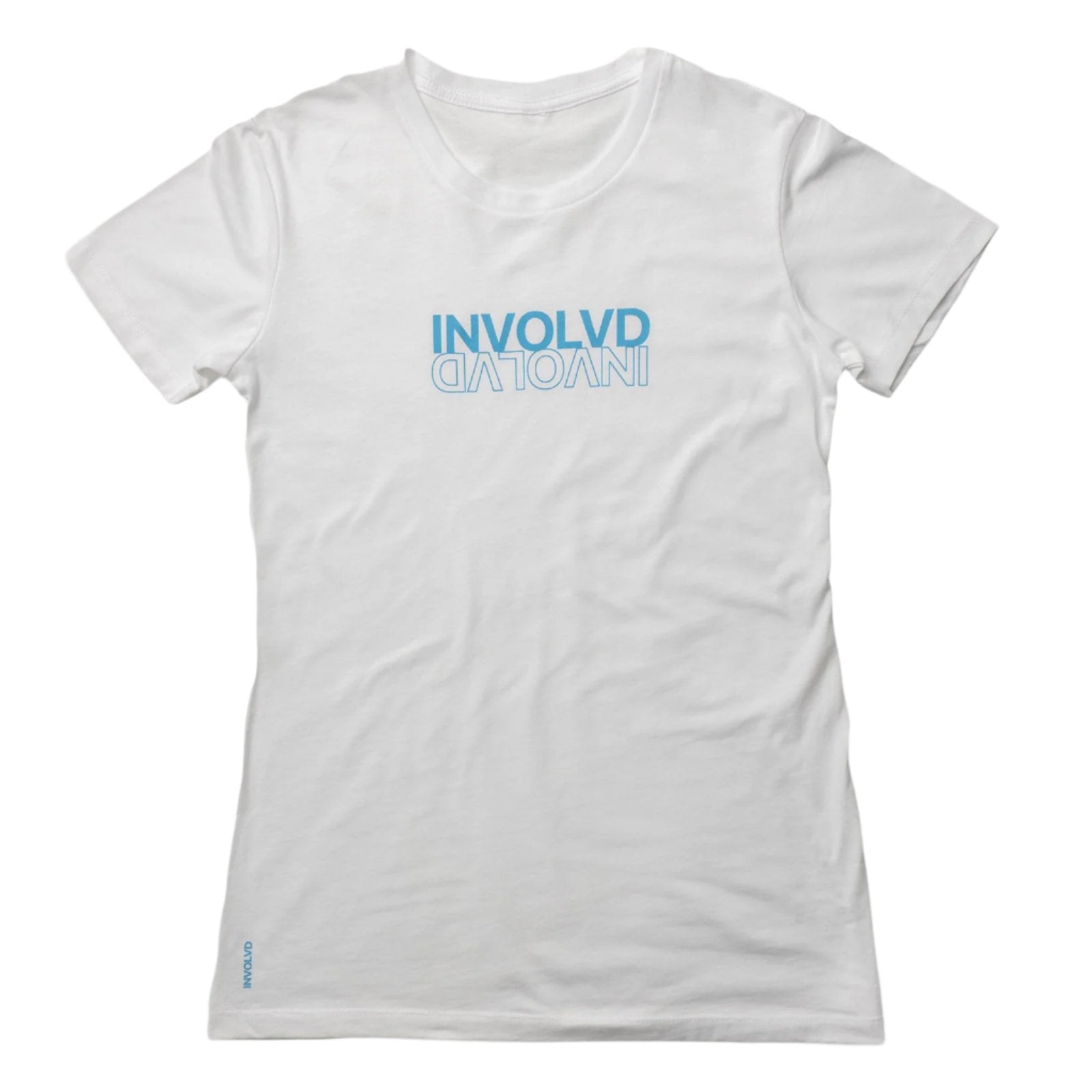 Involvd_Classic_Logo_Womens crew neck_White_Tshirt