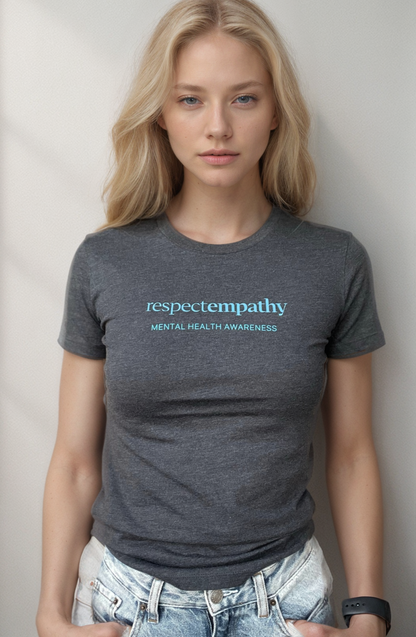 Respect Empathy Charcoal Grey Mental Health Awareness Women's T-Shirt_Involvd Social Advocacy Clothing Brand
