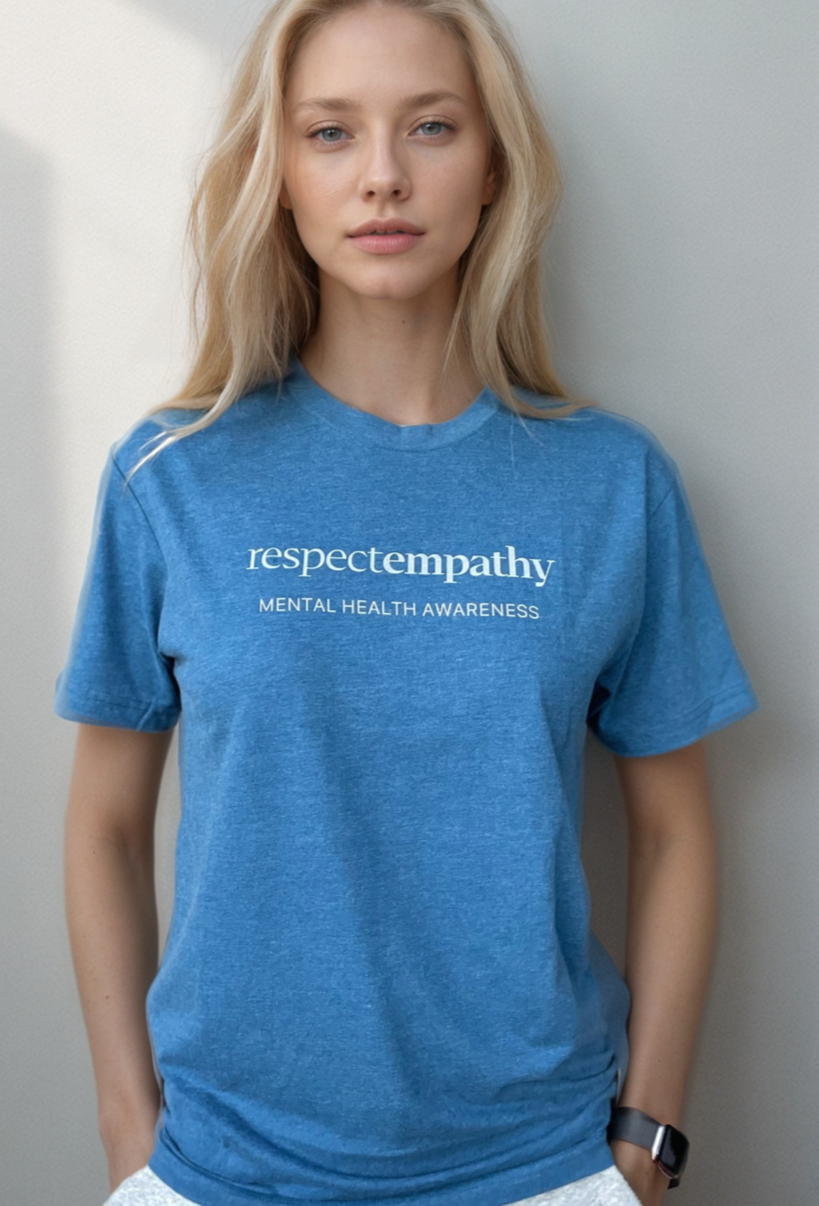 Respect Empathy Mental Health Awareness Unisex Cool Blue T-Shirt_Involvd Social Advocacy Clothing Brand