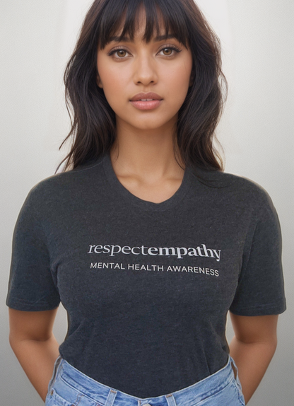 Respect Empathy Mental Health Awareness Unisex Charcoal Grey T-Shirt_Involvd Social Advocacy Clothing Brand